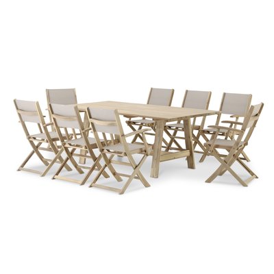 Salon de jardin, 8 chaises, JAVA LIGHT DEFORA HOME