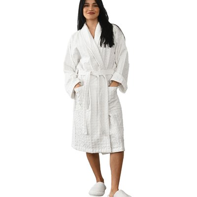 Peignoir mixte en coton WAFFLE KNOTE SENSEI MAISON