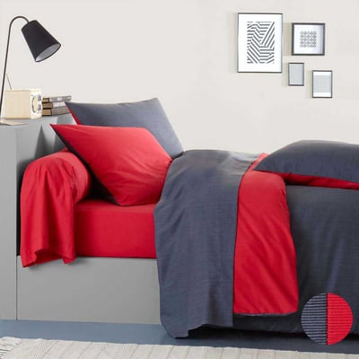 Housse de couette bicolore en viscose de bambou, ÉCORCE ORIGIN