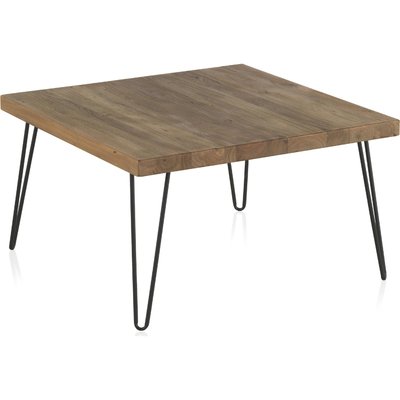 Table basse bois d'orme vieilli et pieds métal style industriel RECOLLECTION