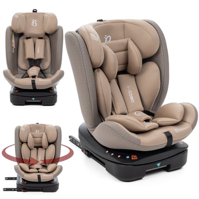 Bebelissimo - Siège auto Isofix - pivontant 360 ° - 40-150 cm -  0-36kg  i- COMO beige BEBELISSIMO J'AIME