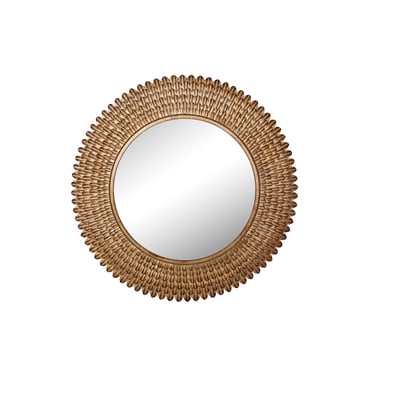 Miroir rond plumes métal 76cm EMDE