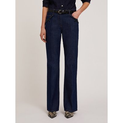 Jeans flare in denim di cotone lavaggio blu rinse MOTIVI