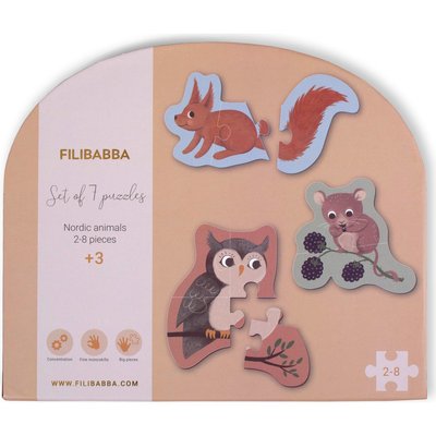 Set de 7 puzzles Animaux nordiques FILIBABBA