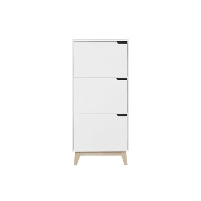 Meuble de rangement haut blanc et bois clair 3 portes L60 cm LEENA MILIBOO