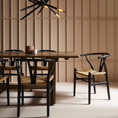 Lot de 2 Chaises Hêtre Noir et Cannage - OSLO SIGNATURE