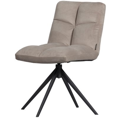 Chaise de table rotatif velours VINNY WOOOD
