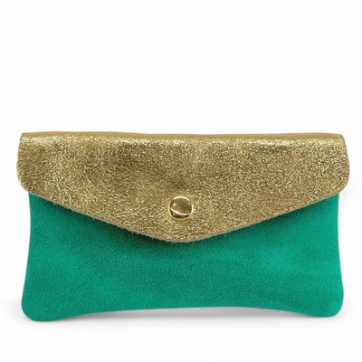 Pochette porte-monnaie en croute de cuir et cuir irisé COMBI OH MY BAG