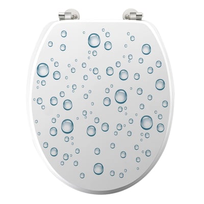 Abattant WC Bulles d'Eau MDF avec charnières métal 46 x 37 cm EDEN