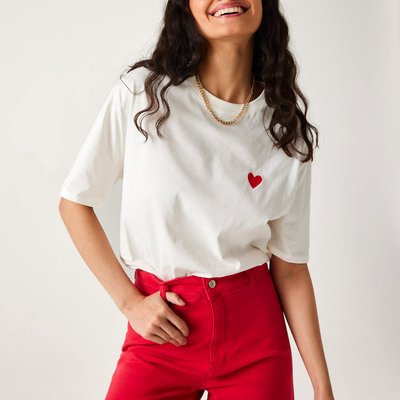 T-shirt cœur brodé PROMOD