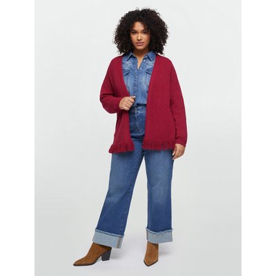 Cardigan ouvert sur le devant avec des franges dans le bas FIORELLA RUBINO