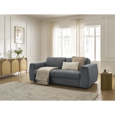 Canapé lit 3 places en tissu texturé couchage 160x190 cm, HUGO BOBOCHIC