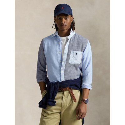 Льняная рубашка в стиле пэчворк POLO RALPH LAUREN