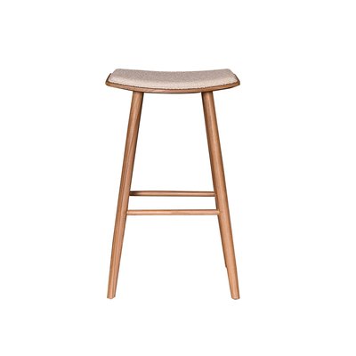 Tabouret de bar en teck massif et bouclette  AMBRE BERAH GETAH