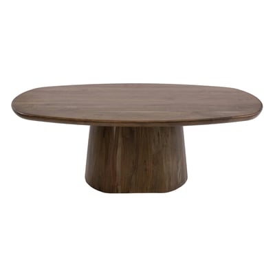 Table basse ovale bois d'acacia foncé design organique NAKO PIER IMPORT