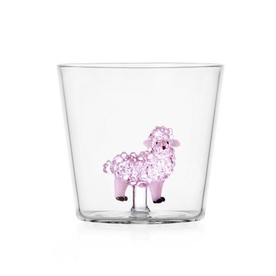 Verre à eau art mouton  Animal Farm Pink Sheep ICHENDORF