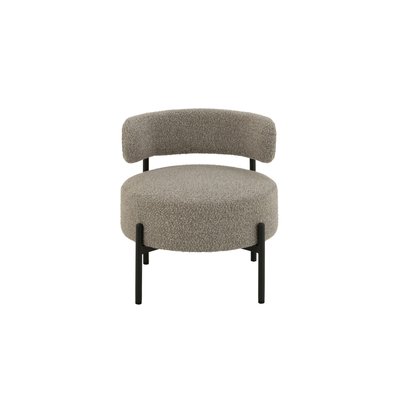 Fauteuil lounge en métal noir et bouclette - GERDA HELLIN, DEPUIS 1862