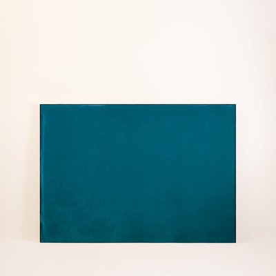 Housse de tête de lit Dario  en Velours uni et point de bourdon noir Bleu 153x8xH130 cm MADURA