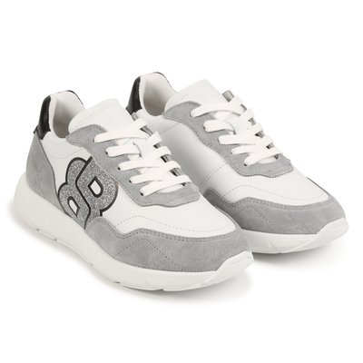 Baskets lacées en cuir de vachette BOSS KIDSWEAR