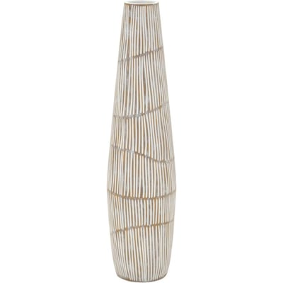Vase élancé lignes verticales effet vieilli MODERN RECOLLECTION
