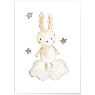 Affiche Lapin Nuage L'AFFICHERIE