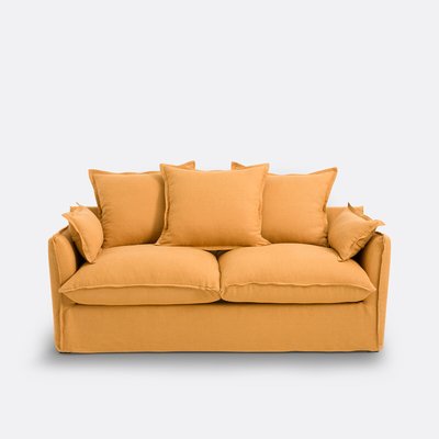 Canapé convertible H14 cm, lin froissé, Odna LA REDOUTE INTERIEURS