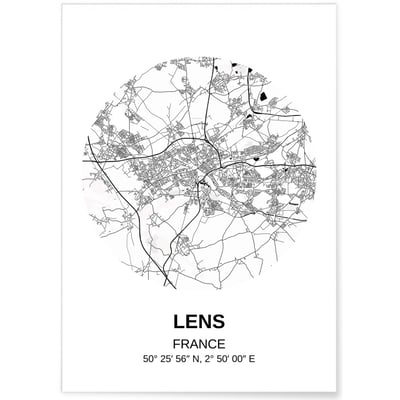 Affiche Carte Lens L'AFFICHERIE