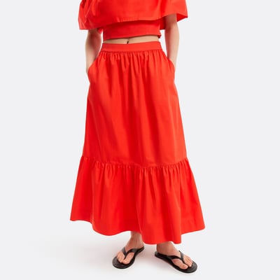 Cotton Ruffled Maxi Skirt LA REDOUTE COLLECTIONS