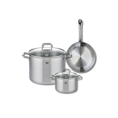 Batterie 1 poêle 24cm + 2 faitouts 16/26cm PROFI CITRIN ELO
