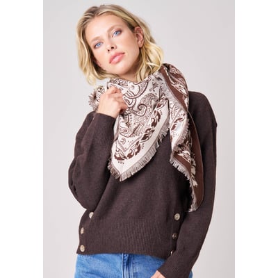 Foulard femme avec franges imprimé SYBILLE DEELUXE