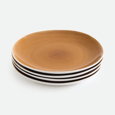 Lot 4 assiettes plates craquelées, GOGAIN LA REDOUTE INTERIEURS