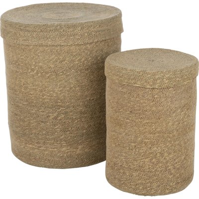 Panier haut naturel en roseau pour rangement herbes marines RECOLLECTION