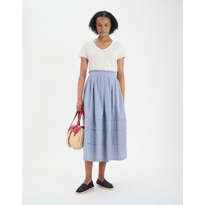 Jupe longue Héloïse en coton bleu INES DE LA FRESSANGE PARIS