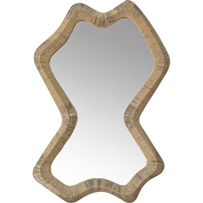 Miroir mural irrégulier avec cadre en corde naturelle RECOLLECTION