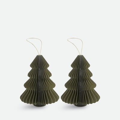 Lot de 2 sapins pliables, hauteur 15 cm, CASPAR LA REDOUTE INTERIEURS