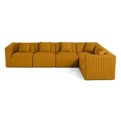 Canapé d'Angle réversible en Velours 6 places - NOVA LISA DESIGN