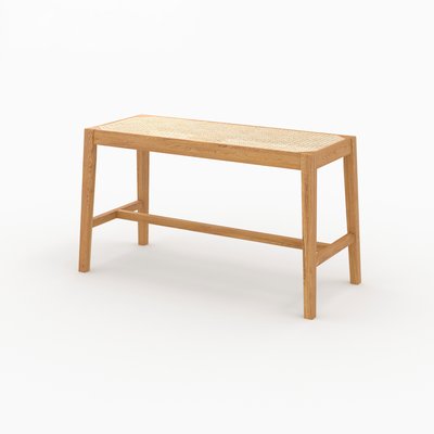 Banc 2 places en bois de chêne massif et cannage - KAPPA RENDEZ-VOUS DÉCO
