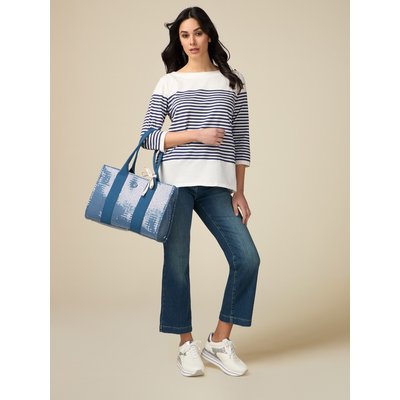 Jean little flare réalisé en denim de coton stretch respectueux de l'environnement OLTRE