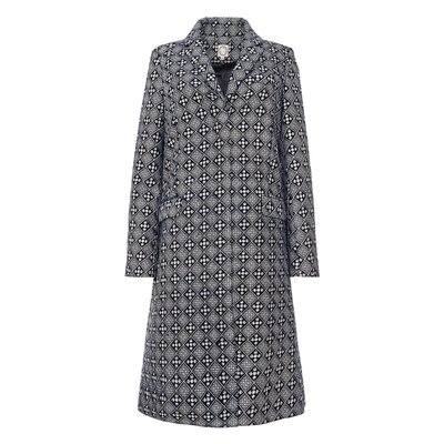 Manteau Franck brodé bleu et blanc INES DE LA FRESSANGE PARIS
