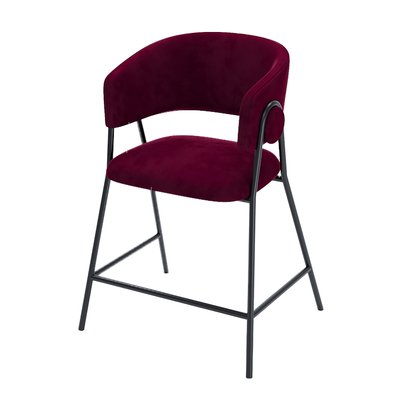 Lot de 2 tabourets de bar avec dossier, velours - BONNIE POTIRON PARIS