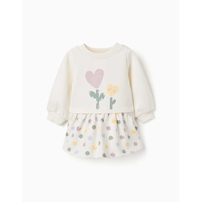 Robe en coton peigné avec motif de cœurs et de pois ZIPPY