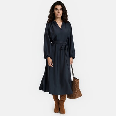 Robe longue fluide, à manches bouffantes  LA REDOUTE COLLECTIONS