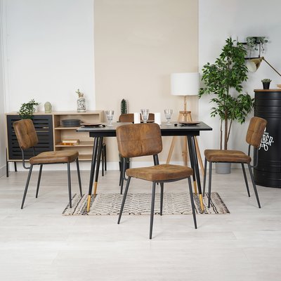 Table à manger extensible à allonge avec 4 chaises,WHALEN KAROMI MEUBLES COSY