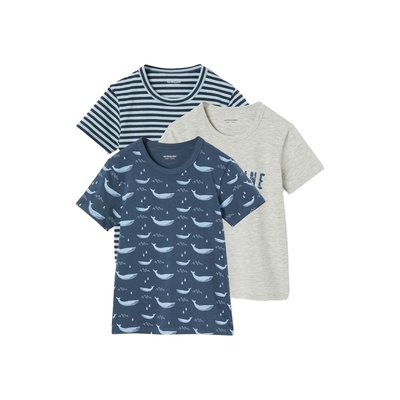Lot de 3 t-shirts "Baleine" manches courtes VERTBAUDET