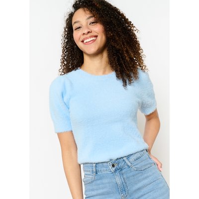 Pull en maille poilue à manches courtes LOLALIZA
