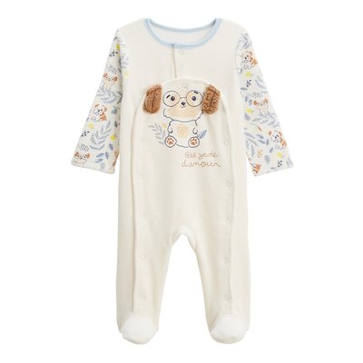 Pyjama bébé en velours ouverture pont Zeste d'amour PETIT BEGUIN