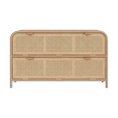 Commode en rotin massif, 2 portes abattantes - ALATA MAISON PAVANE