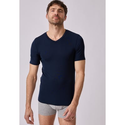 T-shirt col V manches courtes fine côte Thermolactyl Sensitive DAMART
