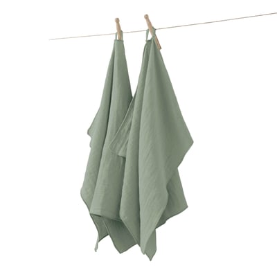 Lot de 2 essuie-mains Gaze de coton 50 x 70 cm lie de vin EDEN