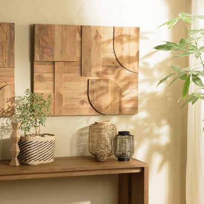 Décoration murale pin recyclé 5 formes géométriques DENVER PIER IMPORT
